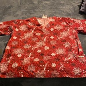 Christmas scrub top